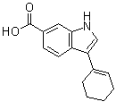 结构式 CAS# 494799-16-5, 3-(1-环己烯-1-基)-1H-吲哚-6-羧酸
