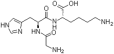 结构式 CAS# 49557-75-7, 三胜肽; 蓝铜胜肽; 甘氨酰-L-组氨酰-L-赖氨酸