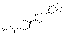 structure of CAS# 496786-98-2, 2-(4-Boc-Piperazino)pyridine-5-boronic acid pinacol ester;2-(4-tert-Butoxycarbonylpiperazin-1-yl)pyridine-5-boronic acid pinacol ester; 2-[4-(N-Boc)piperazin-1-yl]pyridine-5-boronic acid pinacol ester; 4-[5-(4,4,5,5-Tetramethyl-[1,3,2]dioxaborolan-2-yl -piperazine-1-carboxylic acid tert-butyl ester