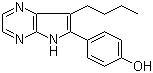 structure of CAS# 496864-16-5, Aloisine A;7-Butyl-6-(4-hydroxyphenyl)-5H-pyrrolo[2,3-b]pyrazine; 4-(7-Butyl-4H-pyrrolo[2,3-b]pyrazin-6-yl)phenol
