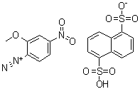 结构式 CAS# 49735-71-9, 2-甲氧基-4-硝基偶氮苯 1,5-萘二磺酸盐