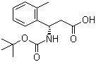 structure of CAS# 499995-74-3, Boc-2-Methyl-D-beta-phenylalanine;Boc-(S)-3-Amino-3-(2-methylphenyl)propionic acid