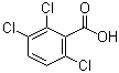 structure of CAS# 50-31-7, 2,3,6-Trichlorobenzoic acid;HC 1281; TCB; TCBA; Trysben