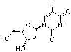 结构式 CAS# 50-91-9, 5-氟-2'-脱氧脲核苷; 氟脲脱氧核苷