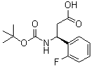 结构式 CAS# 500770-71-8, (betaS)-beta-[[叔丁氧羰基]氨基]-2-氟苯丙酸