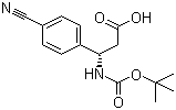 结构式 CAS# 500770-82-1, N-叔丁氧羰基-L-3-氨基-3-(4-氰基苯基)丙酸