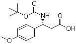 结构式 CAS# 500788-87-4, (R)-Boc-4-甲氧基-beta-苯丙氨酸; (R)-3-叔丁氧羰基氨基-3-(4-甲氧基苯基)丙酸