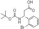 structure of CAS# 500789-07-1, (betaR)-2-Bromo-beta-[[(1,1-dimethylethoxy)carbonyl]amino]benzenepropanoic acid