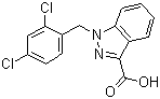 结构式 CAS# 50264-69-2, 氯尼达明; 诺尼达明; 1-(2,4-二氯苯基)-1H-吲唑-3-羧酸