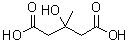structure of CAS# 503-49-1, beta-Hydroxy-beta-methylglutaric acid;3-Methyl-3-hydroxyglutaric acid; 3-Methyl-3-hydroxypentanedioic acid; CB 337; Dicrotalic acid; HMG; HMGA; Lipoglutaren; Medroglutaric acid; Meglutol; Mevalon; NSC 361411