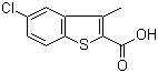 structure of CAS# 50451-84-8, 5-Chloro-3-methyl-1-benzothiophene-2-carboxylic acid;5-Chloro-3-methylbenzo[b]thiophene-2-carboxylic acid