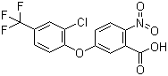 结构式 CAS# 50594-66-6, 三氟羧草醚; 5-(2-氯-4-三氟甲基苯氧基)-2-硝基苯甲酸