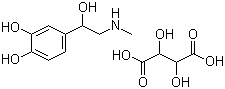 structure of CAS# 51-42-3, Epinephrine bitartrate ;(R)-4-[1-Hydroxy-2-(methylamino)ethyl]-1,2-Benzenediol [R-(R*,R*)]-2,3-dihydroxybutanedioate salt; L-3,4-Dihydroxy-alpha-(methylaminomethyl)benzyl alcohol D-hydrogen bitartrate salt