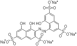 structure of CAS# 51550-25-5, Beryllon II;4,5-Dihydroxy-3-[2-(8-hydroxy-3,6-disulfo-1-naphthalenyl)diazenyl]-2,7-naphthalenedisulfonic acid sodium salt