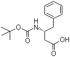 结构式 CAS# 51871-62-6, (S)-3-(Boc-氨基)-4-苯基丁酸; (S)-3-(叔丁氧羰基)氨基-4-苯基丁酸