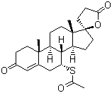 结构式 CAS# 52-01-7, 螺内酯; 17beta-羟基-3-氧-7alpha-(乙酰硫基)-17alpha-孕甾-4-烯-21-羧酸-gamma-内酯