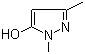 structure of CAS# 5203-77-0, 5-Hydroxy-1,3-dimethylpyrazole;1,3-Dimethyl-1H-pyrazol-5-ol; 1,3-Dimethyl-5-hydroxypyrazole; 2,5-Dimethyl-1,2-dihydropyrazol-3-one