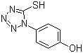structure of CAS# 52431-78-4, 1-(4-Hydroxyphenyl)-1H-tetrazole-5-thiol;1-(4-Hydroxyphenyl)-2H-tetrazole-5-thione; 1-(4-Hydroxyphenyl)-5-mercaptotetrazole; 1,2-Dihydro-1-(p-hydroxyphenyl)-5H-tetrazole-5-thione