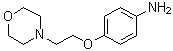 structure of CAS# 52481-41-1, 4-[[2-(4-Morpholinyl)ethyl]oxy]aniline;N-(2-(4-Aminophenoxy)ethyl)morpholine; [4-[[2-(4-Morpholinyl)ethyl]oxy]phenyl]amine