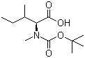 structure of CAS# 52498-32-5, Boc-N-Methyl-L-isoleucine;Boc-N-Me-Ile-OH; N-tert-Butyloxycarbonyl-N-methyl-L-isoleucine