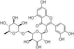 结构式 CAS# 52525-35-6, 槲皮素 3-O-洋槐糖苷