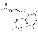 结构式 CAS# 52554-28-6, 1-甲氧基-2,3,5-三乙酰氧基-D-呋喃核糖苷
