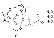 结构式 CAS# 52705-52-9, 氧化醋酸铱三水合物