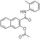 structure of CAS# 528-66-5, 3-(Acetyloxy)-N-(2-methylphenyl)-2-naphthalenecarboxamide;Naphthol AS-D acetate