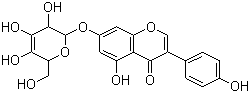结构式 CAS# 529-59-9, 染料木苷; 染料木甙; 4',5,7-三羟异黄酮-7-糖苷