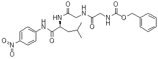structure of CAS# 53046-98-3, N-[(Phenylmethoxy)carbonyl]glycylglycyl-N-(4-nitrophenyl)-L-leucinamide;Benzyloxycarbonyl-glycyl-glycyl-L-leucine p-nitroanilide; Benzyloxycarbonylglycylglycyl-L-leucyl-p-nitroanilide