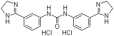 structure of CAS# 5318-76-3, Imidocarb dihydrochloride;1,3-Bis[3-(4,5-dihydro-1H-imidazol-2-yl)phenyl]urea dihydrochloride
