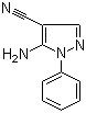 structure of CAS# 5334-43-0, 5-Amino-1-phenylpyrazole-3-carbonitrile;5-Amino-1-phenyl-1H-pyrazole-4-carbonitrile