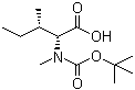 结构式 CAS# 53462-50-3, N-叔丁氧羰基-D-阿拉伯型-N-甲基异亮氨酸