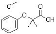 structure of CAS# 53498-60-5, 2-(2-Methoxyphenoxy)-2-methylpropanoic acid;2-(2-Methoxyphenoxy)-2-methylpropionic acid; 2-(o-Methoxyphenoxy)-2-methylpropionic acid
