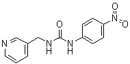 structure of CAS# 53558-25-1, Pyrinuron;1-(4-Nitrophenyl)-3-(3-pyridylmethyl)urea; DLP 787; N-3-Pyridylmethyl-N'-p-nitrophenylurea; Piriminyl; Pyriminil; Pyriminyl; Pyrinuron; RH 787; Vacor