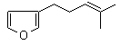 structure of CAS# 539-52-6, Perillene;3-(4-Methyl-3-pentenyl)furan