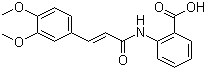 structure of CAS# 53902-12-8, Tranilast;2-[[3-(3,4-Dimethoxyphenyl)-1-oxo-2-propenyl]amino] benzoic acid