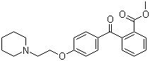 structure of CAS# 54063-52-4, Pitofenone;2-[4-[2-(1-Piperidinyl)ethoxy]benzoyl]benzoic acid methyl ester