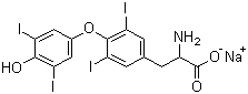 structure of CAS# 55-03-8, Levothyroxine sodium ;Sodium 4-O-(4-hydroxy-3,5-diiodophenyl)-3,5-diiodo-L-tyrosine