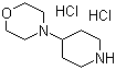 structure of CAS# 550370-31-5, 4-(Morpholin-4-yl)-piperidine dihydrochloride;4-piperidin-4-ylmorpholine;dihydrochloride