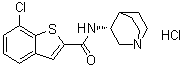 结构式 CAS# 550999-74-1, (R)-7-氯-N-(奎宁环-3-基)苯并[b]噻吩-2-甲酰胺盐酸盐