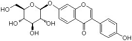 structure of CAS# 552-66-9, Daidzin;7-(-D-Glucopyranosyloxy)-3-(4-hydroxyphenyl)-4H-1-benzopyran-4-one