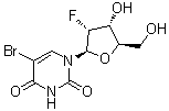 结构式 CAS# 55612-18-5, 5-溴-2'-脱氧-2'-氟尿苷