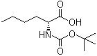 结构式 CAS# 55674-63-0, N-叔丁氧羰基-D-正亮氨酸