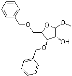 结构式 CAS# 55775-39-8, 甲基 3,5-二-O-苄基-D-呋喃核糖苷