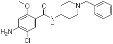 结构式 CAS# 55905-53-8, 氯波必利; 克立波必利; 4-氨基-5-氯-2-(甲氧基)-N-[1-苄基哌啶-4-基]苯甲酰胺