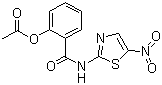 结构式 CAS# 55981-09-4, 硝唑尼特; 邻[N-(5-硝基噻唑-2-基)氨基甲酰]苯酚乙酸酯