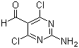 结构式 CAS# 5604-46-6, 2-氨基-4,6-二氯嘧啶-5-甲醛