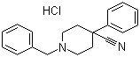 structure of CAS# 56243-25-5, 1-Benzyl-4-cyano-4-phenylpiperidine hydrochloride;4-Phenyl-1-(phenylmethyl)-4-piperidinecarbonitrile hydrochloride