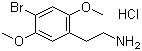 structure of CAS# 56281-37-9, 2,5-Dimethoxy-4-bromophenethylamine hydrochloride;(+/-)-1-(4-Bromo-2,5-dimethoxyphenyl)-2-ethanamine hydrochloride